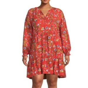 Terra & Sky Orange Floral Dress 24/26